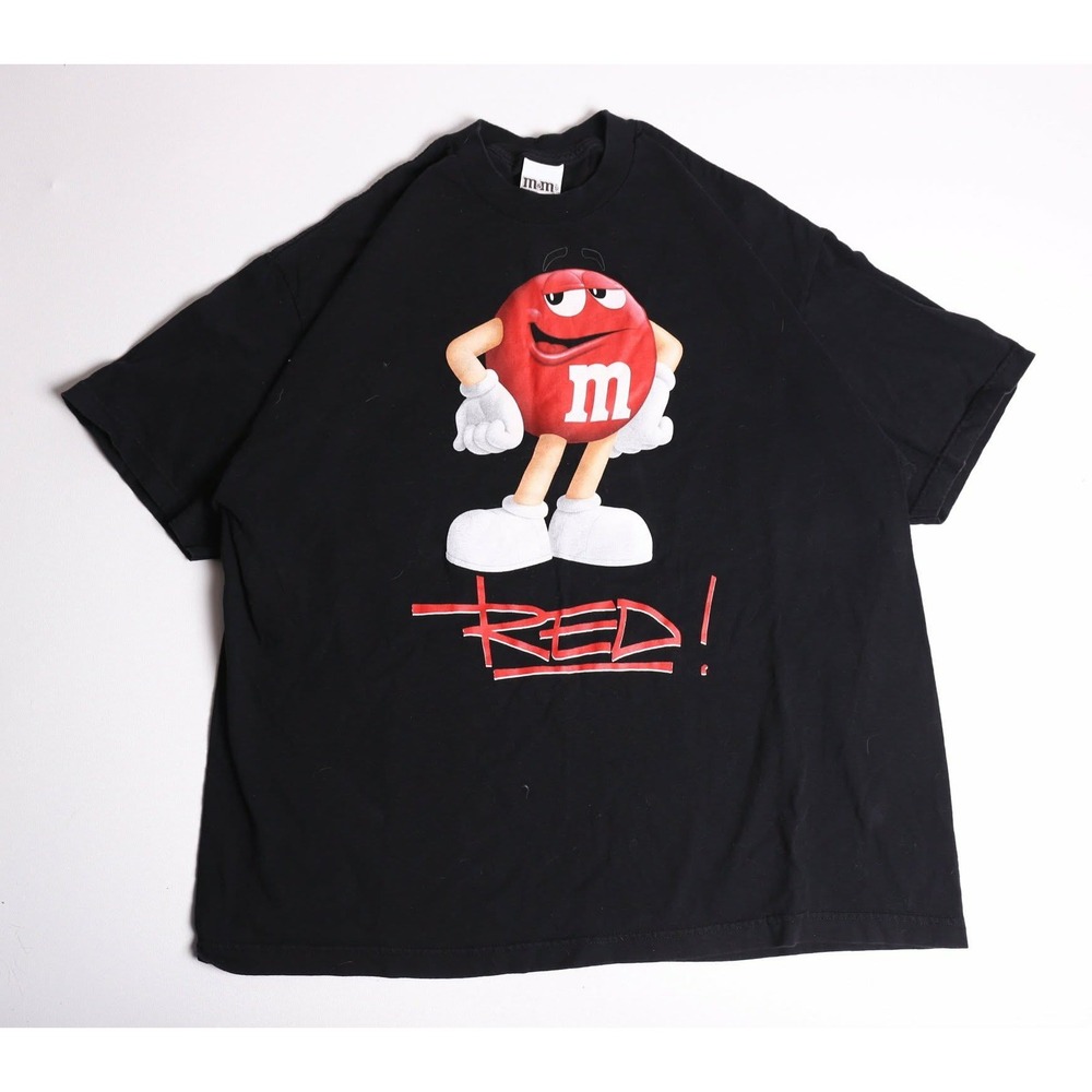 M&Ms World Red Character Graphic T-Shirt Black Mens 2XL 2011 Candy Promo Tee